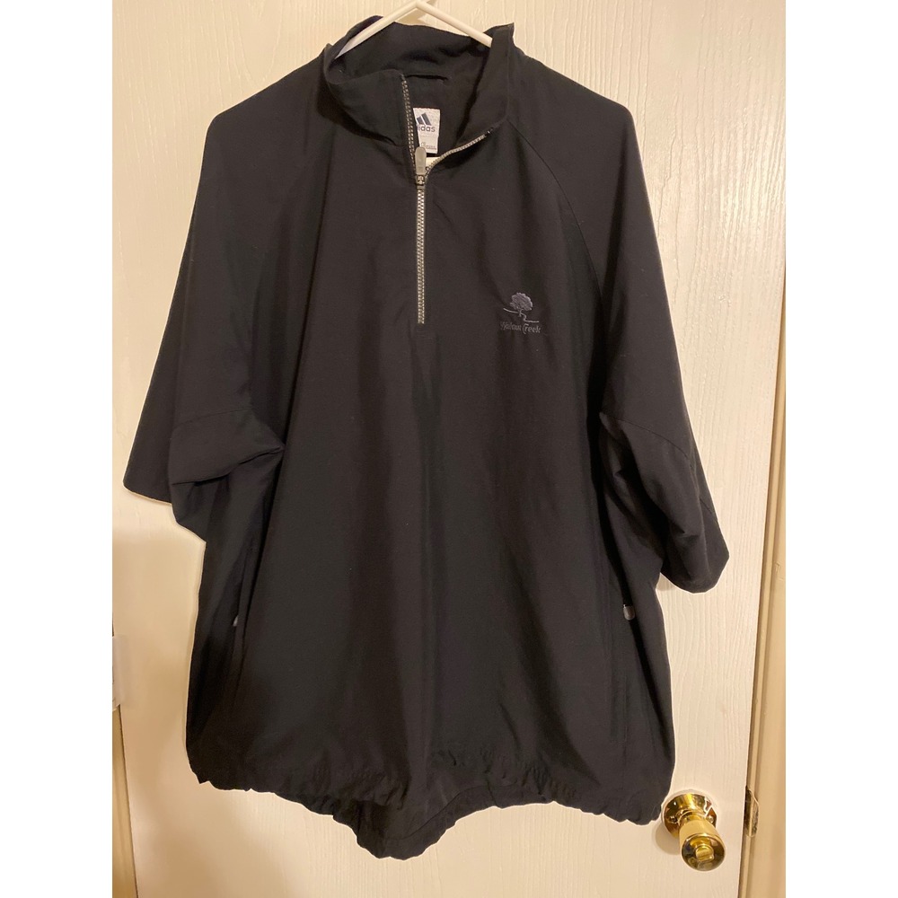 Adidas Mens ClimaProof 1/4 Zip Windshirt Black Walnut Creek Golf Pullover 0145